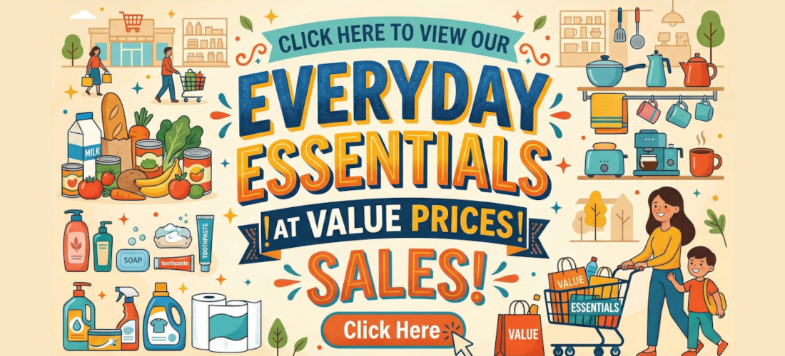 View our everyday essentials at value prices sales for the month of april